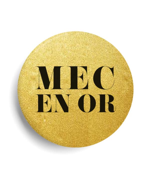 Mec or badge métallisé or